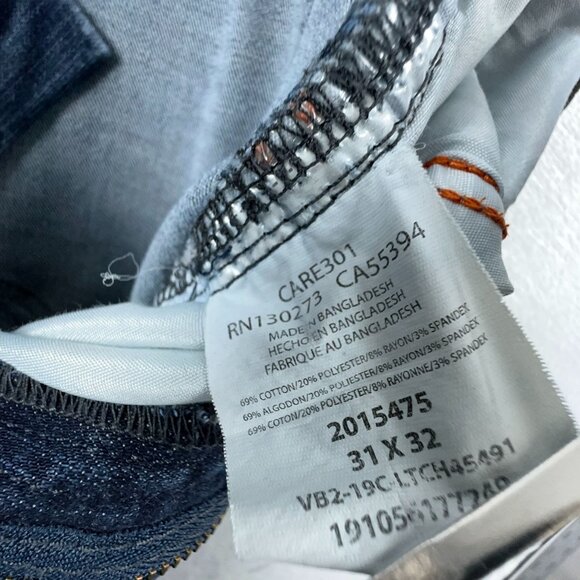 Lee Straight Leg Jeans Extreme Motion Slim Fit 2015475 Men's Blue Size 31X32 - Picture 11 of 12